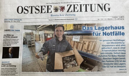 Titelseite der Ostsee-Zeitung